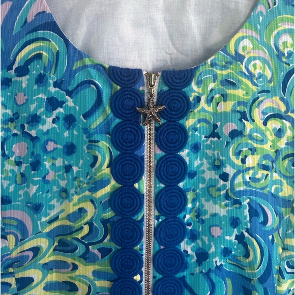 Lilly Pulitzer Patterned Dress with Starfish Zipper (size 6) - Picture 3 of 4